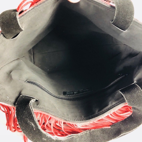 💼 Savini Bettina 100% Cow Hide Hair Red Fringe - Picture 3 of 5